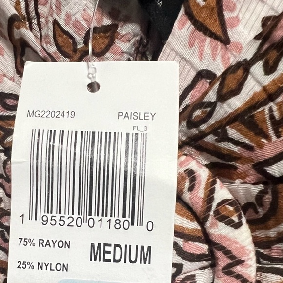 Revolve x Mink Pink Jedda Crop Blouse in Paisley, New with Tags - Picture 9 of 9